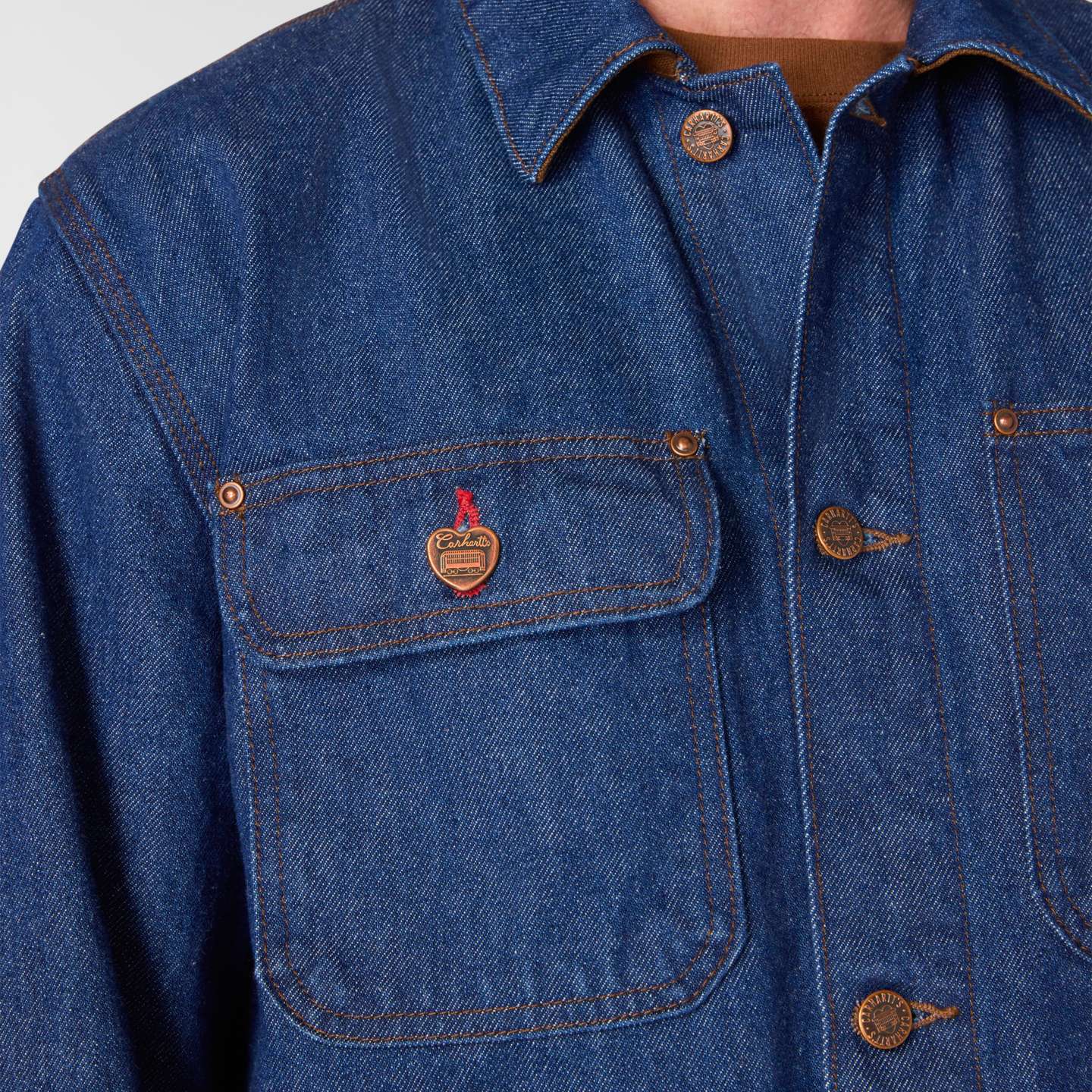 Мужское пальто Carhartt Crafted Series Denim Chore, цвет: Тёмный индиго — фото 2