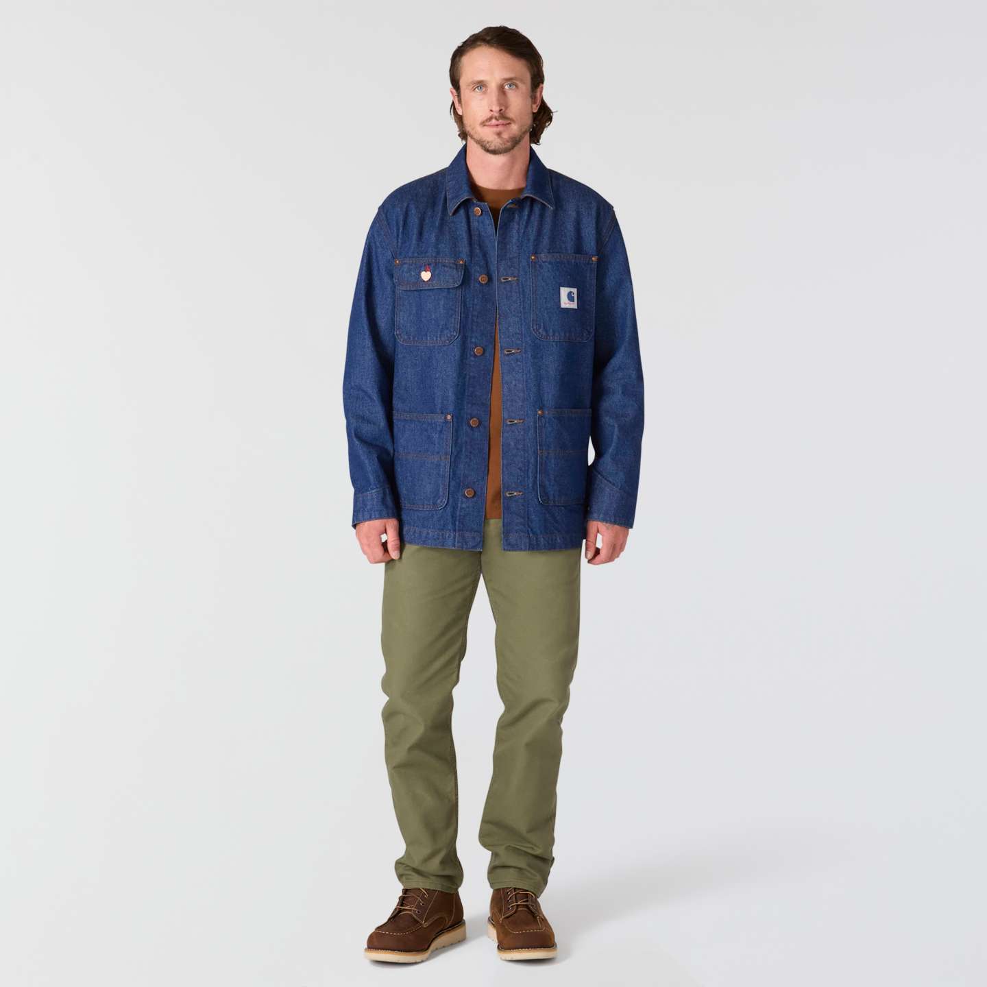 Мужское пальто Carhartt Crafted Series Denim Chore, цвет: Тёмный индиго — фото 3