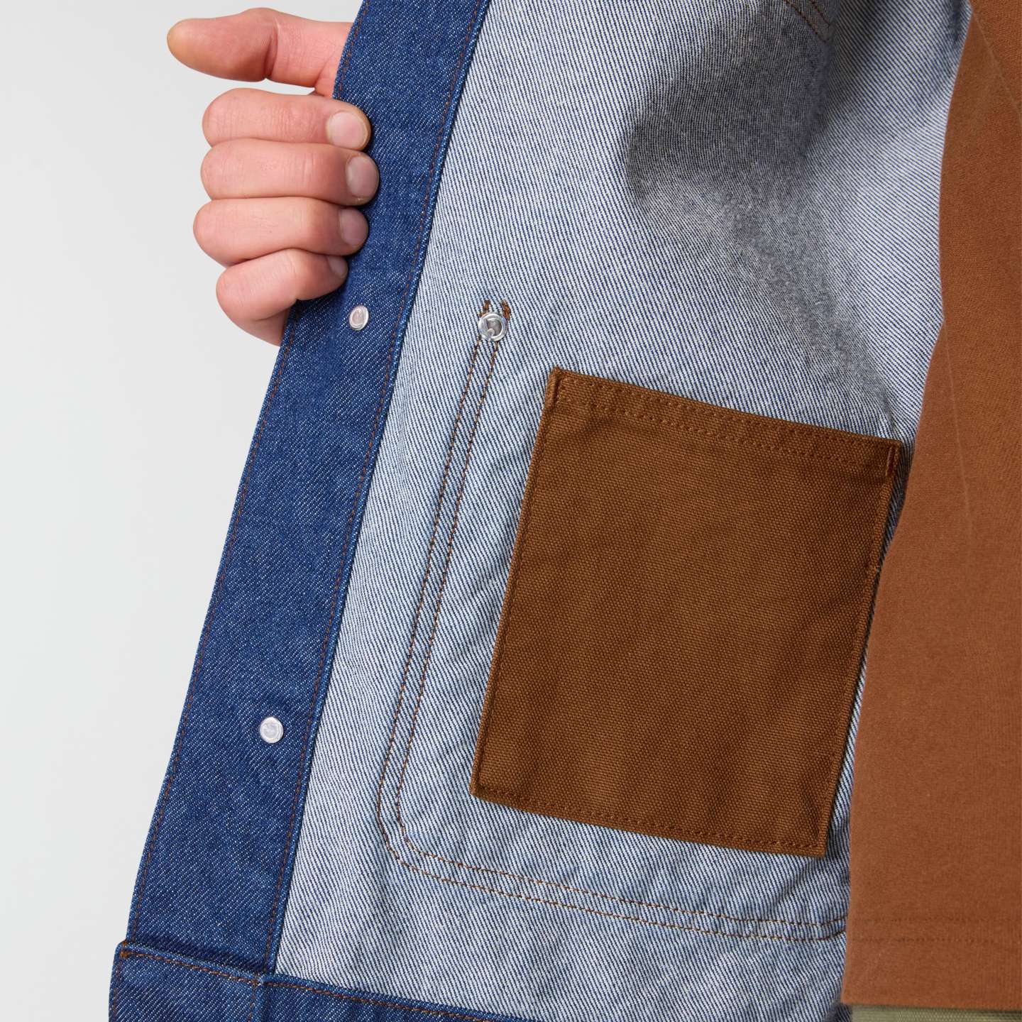 Мужское пальто Carhartt Crafted Series Denim Chore, цвет: Тёмный индиго — фото 6