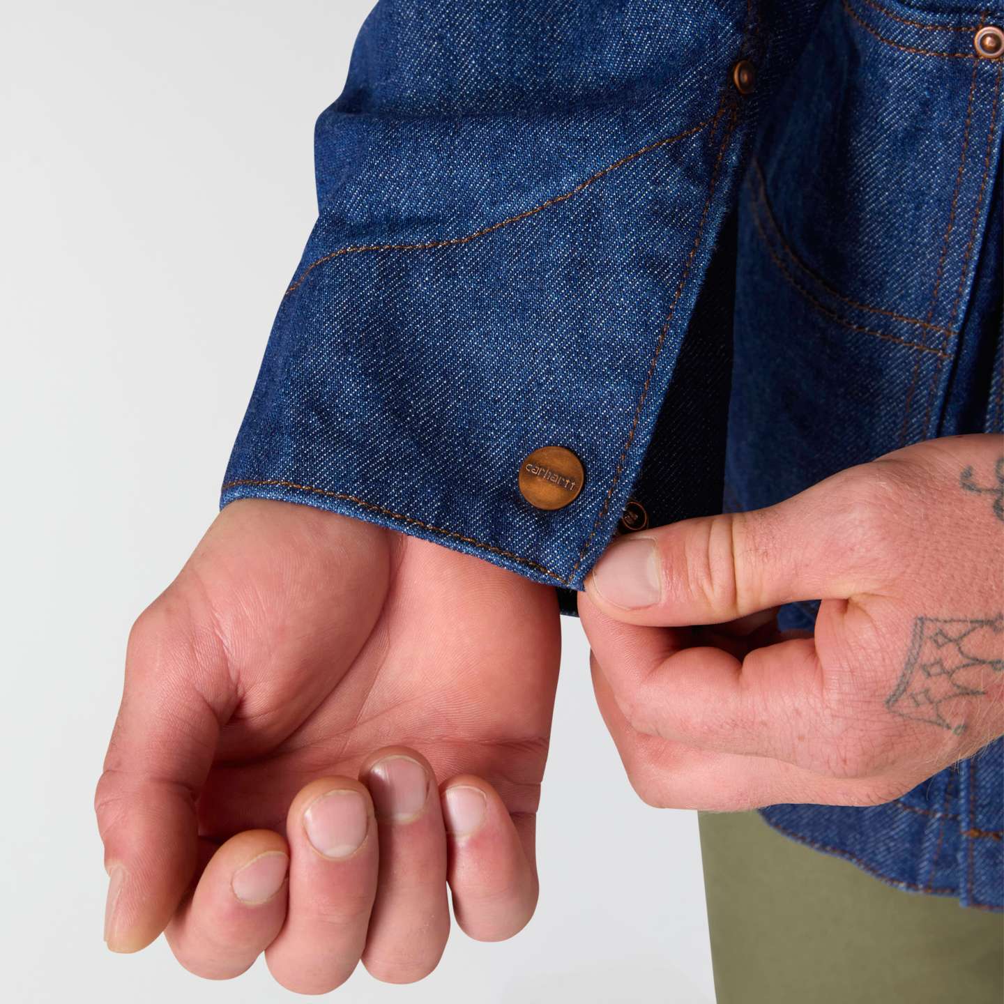 Мужское пальто Carhartt Crafted Series Denim Chore, цвет: Тёмный индиго — фото 8