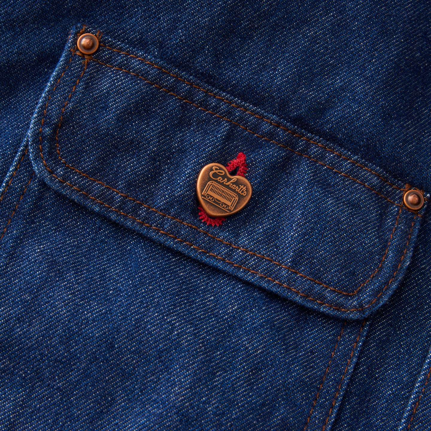 Мужское пальто Carhartt Crafted Series Denim Chore, цвет: Тёмный индиго — фото 7