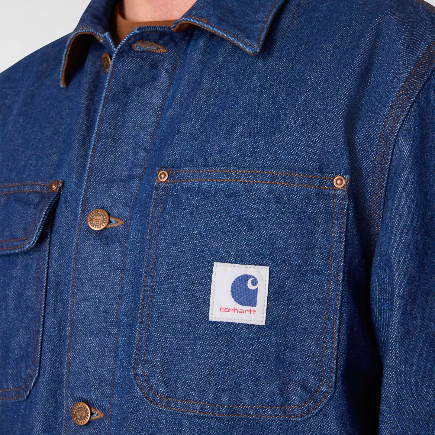 Мужское пальто Carhartt Crafted Series Denim Chore, цвет: Тёмный индиго — фото 5