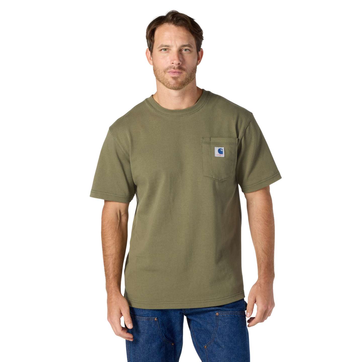 Мужская футболка Carhartt Crafted Series Heavyweight Loose, цвет: Армейский зелёный — фото 1