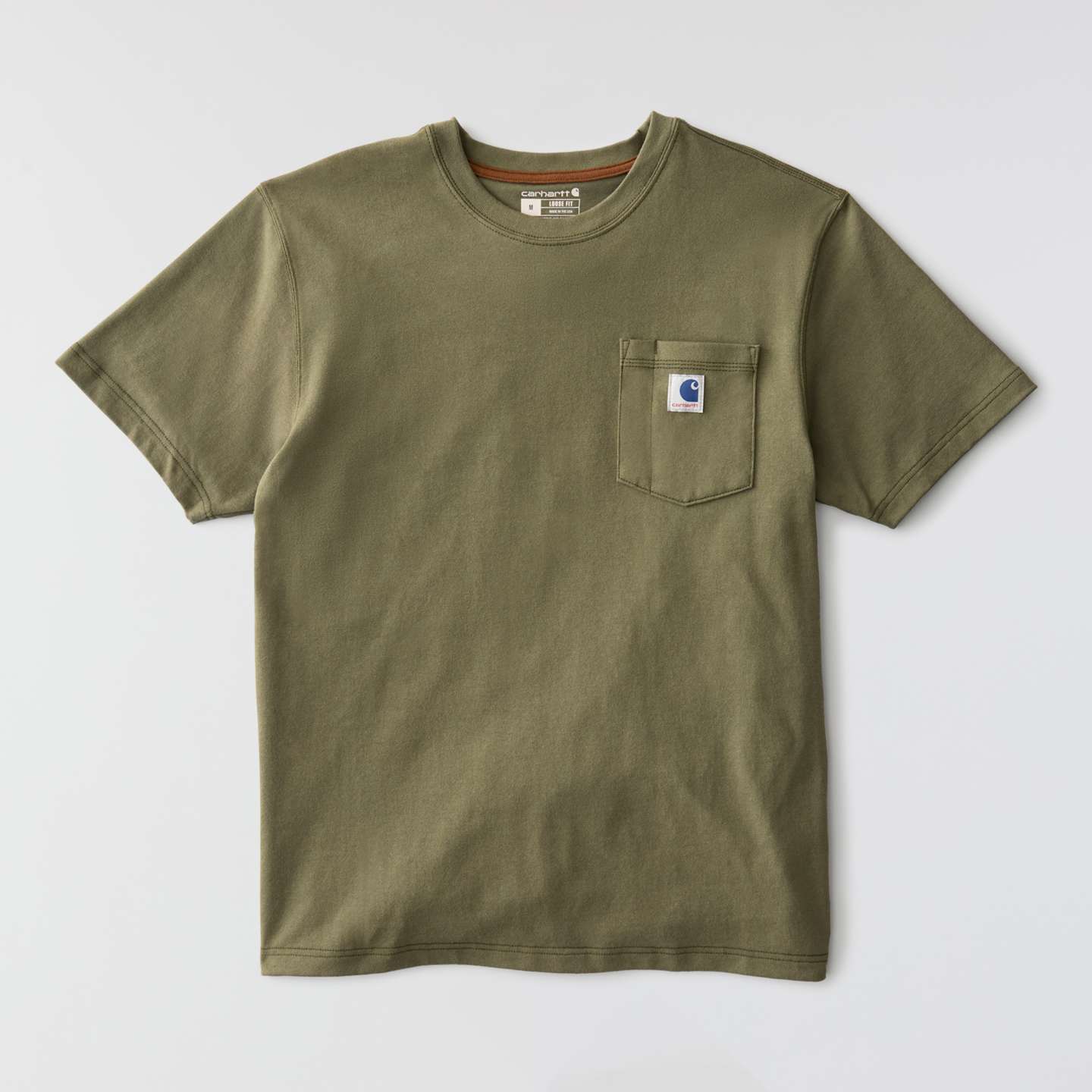 Мужская футболка Carhartt Crafted Series Heavyweight Loose, цвет: Армейский зелёный — фото 7