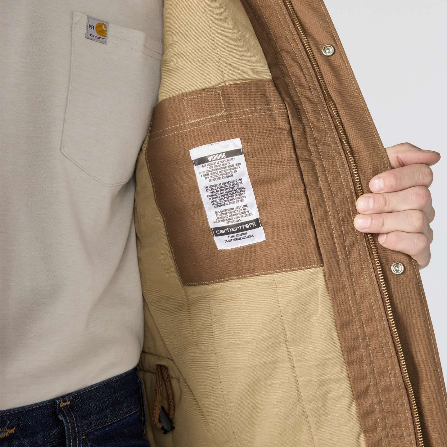 Мужское пальто Carhartt FR Quick Duck, цвет: Коричневый — фото 6