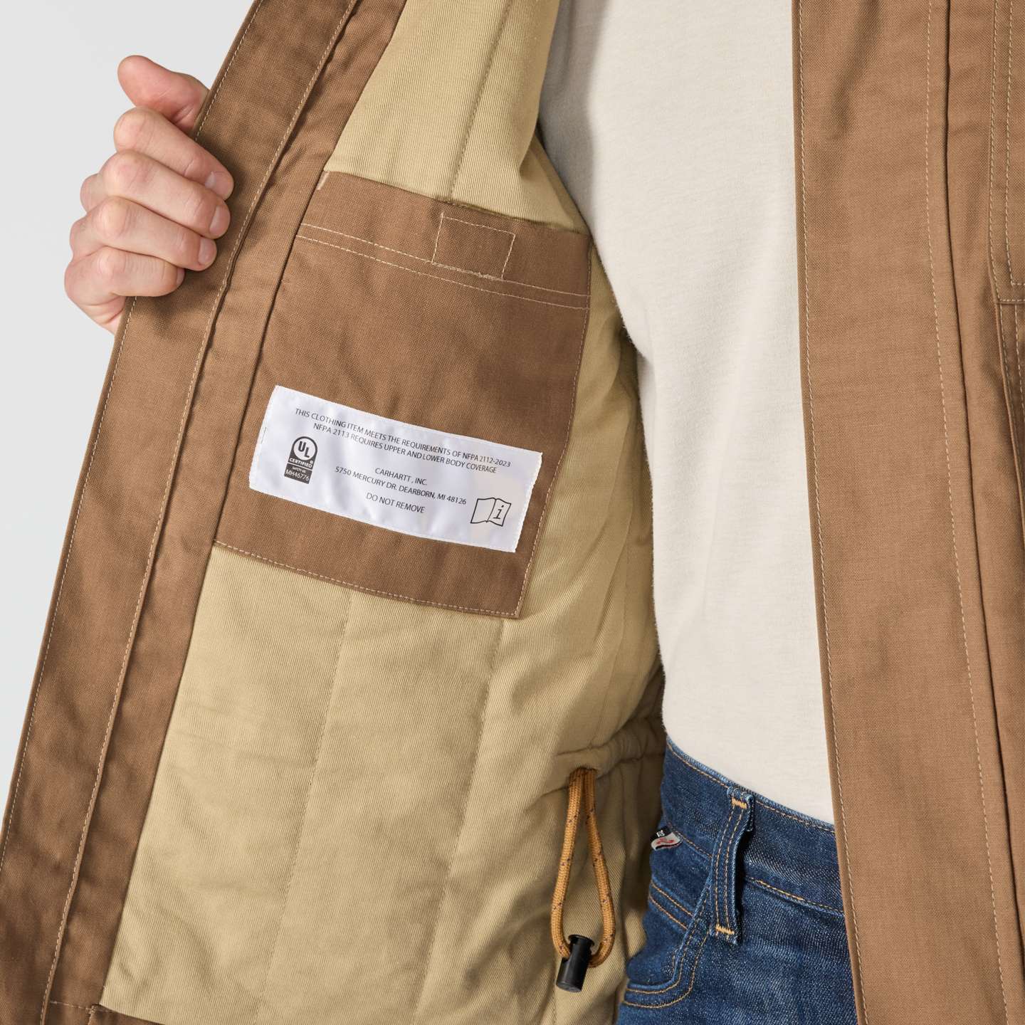 Мужское пальто Carhartt FR Quick Duck, цвет: Коричневый — фото 7