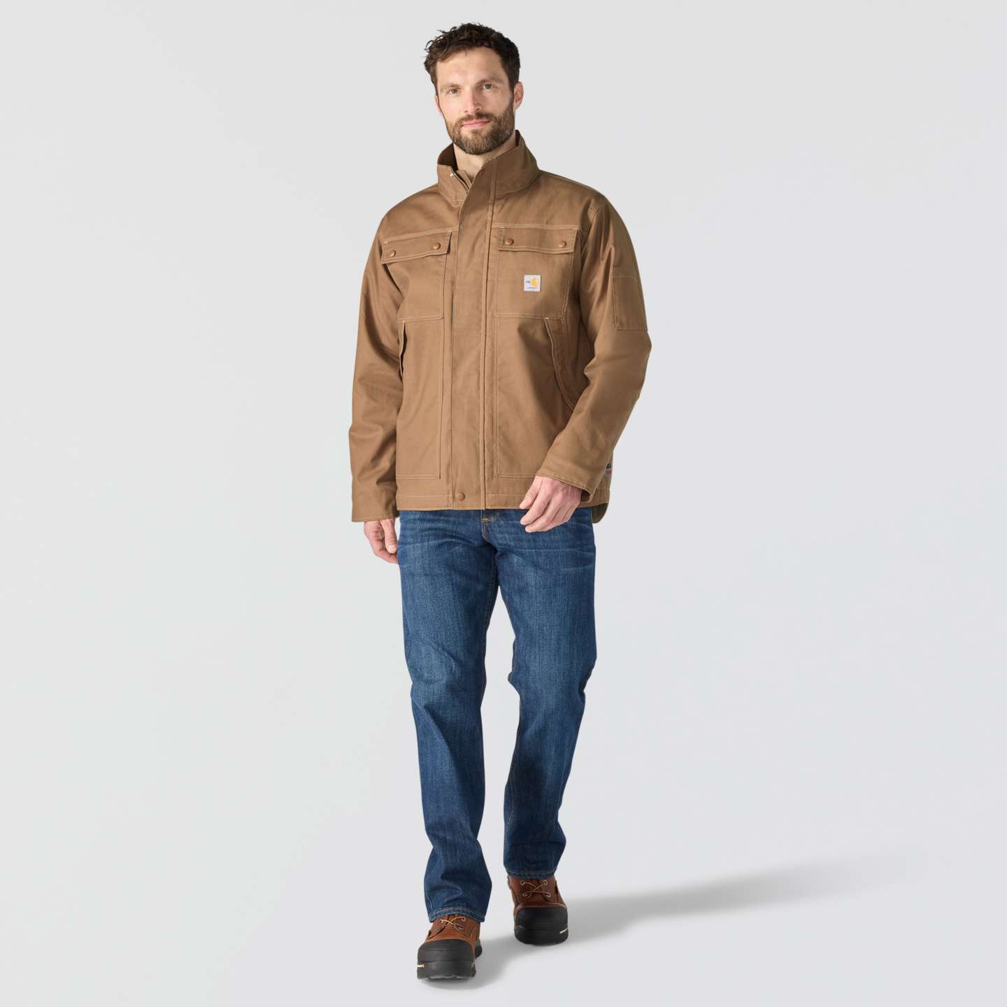Мужское пальто Carhartt FR Quick Duck, цвет: Коричневый — фото 5