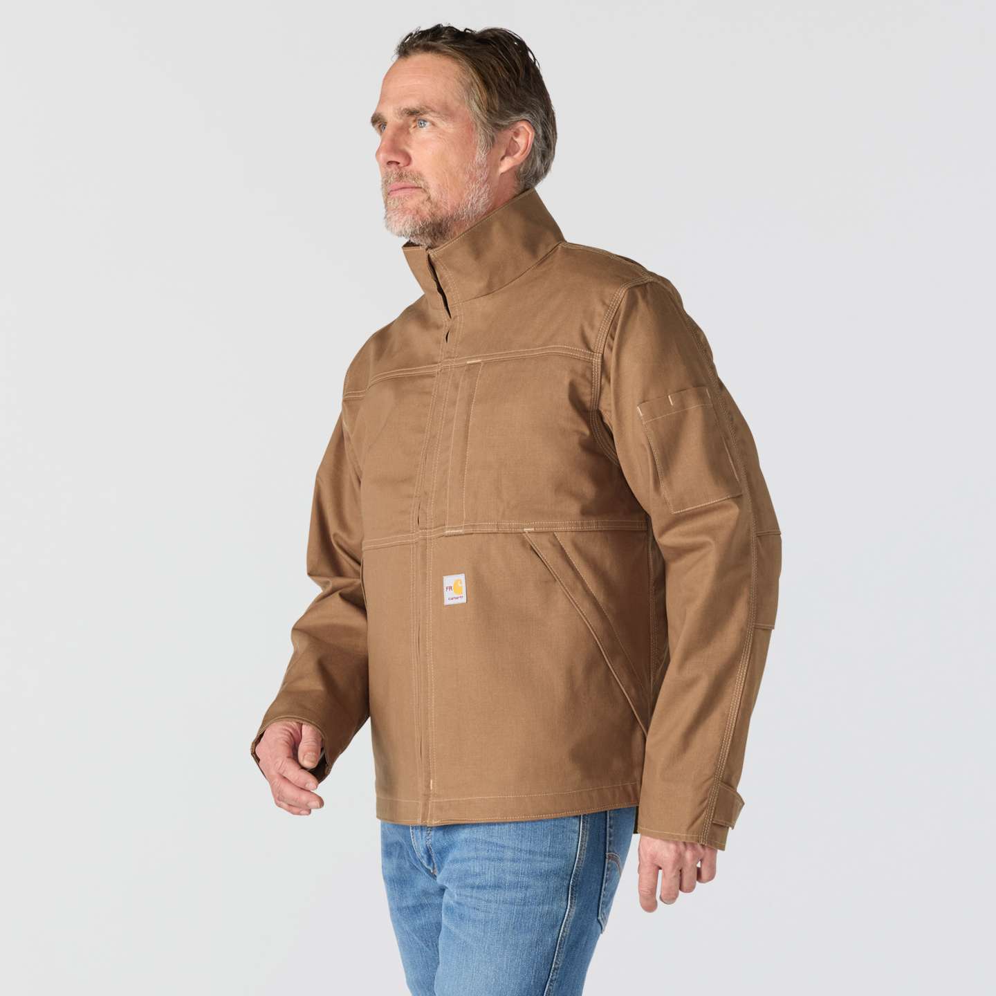 Мужская куртка Carhartt FR Quick Duck, цвет: Коричневый — фото 3
