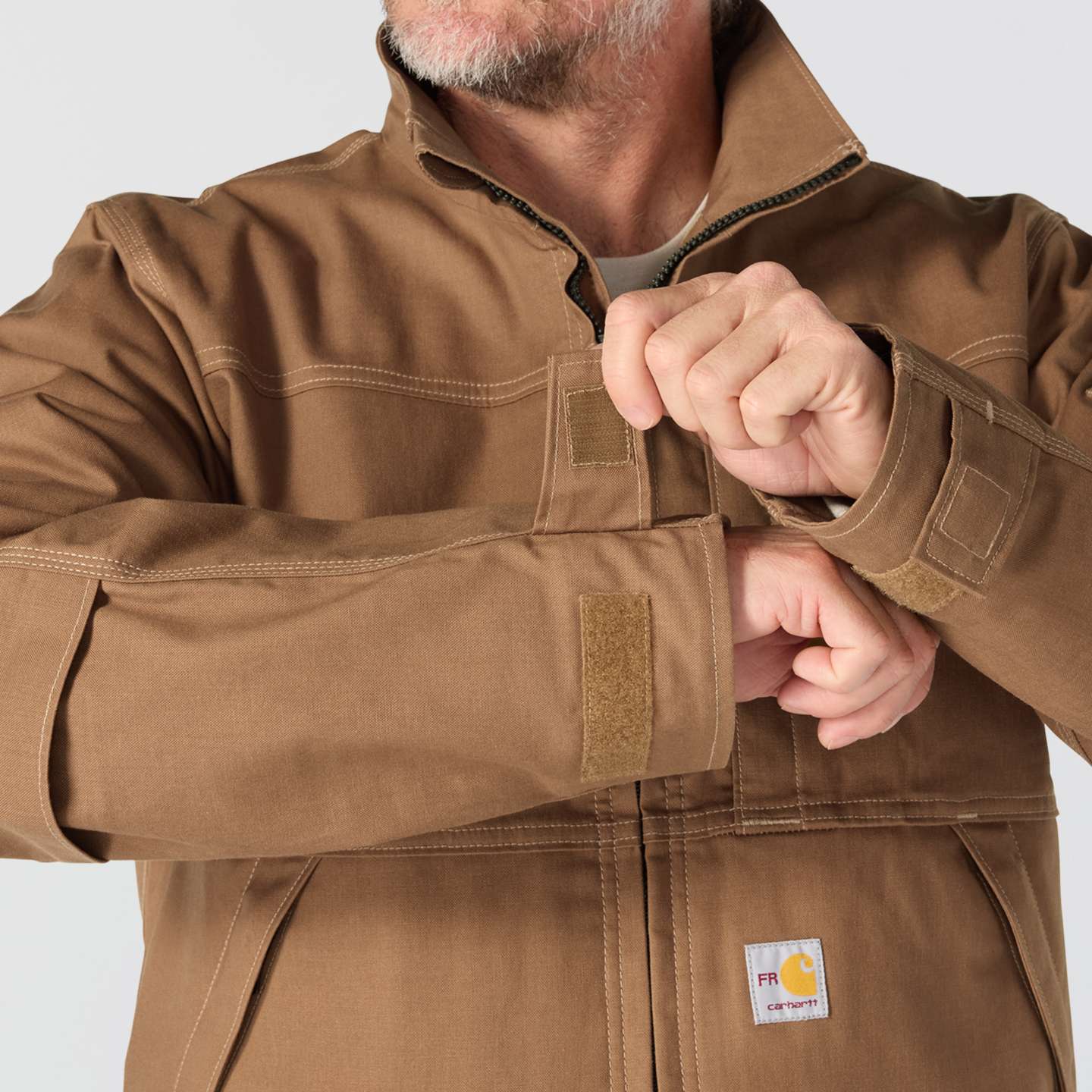 Мужская куртка Carhartt FR Quick Duck, цвет: Коричневый — фото 7