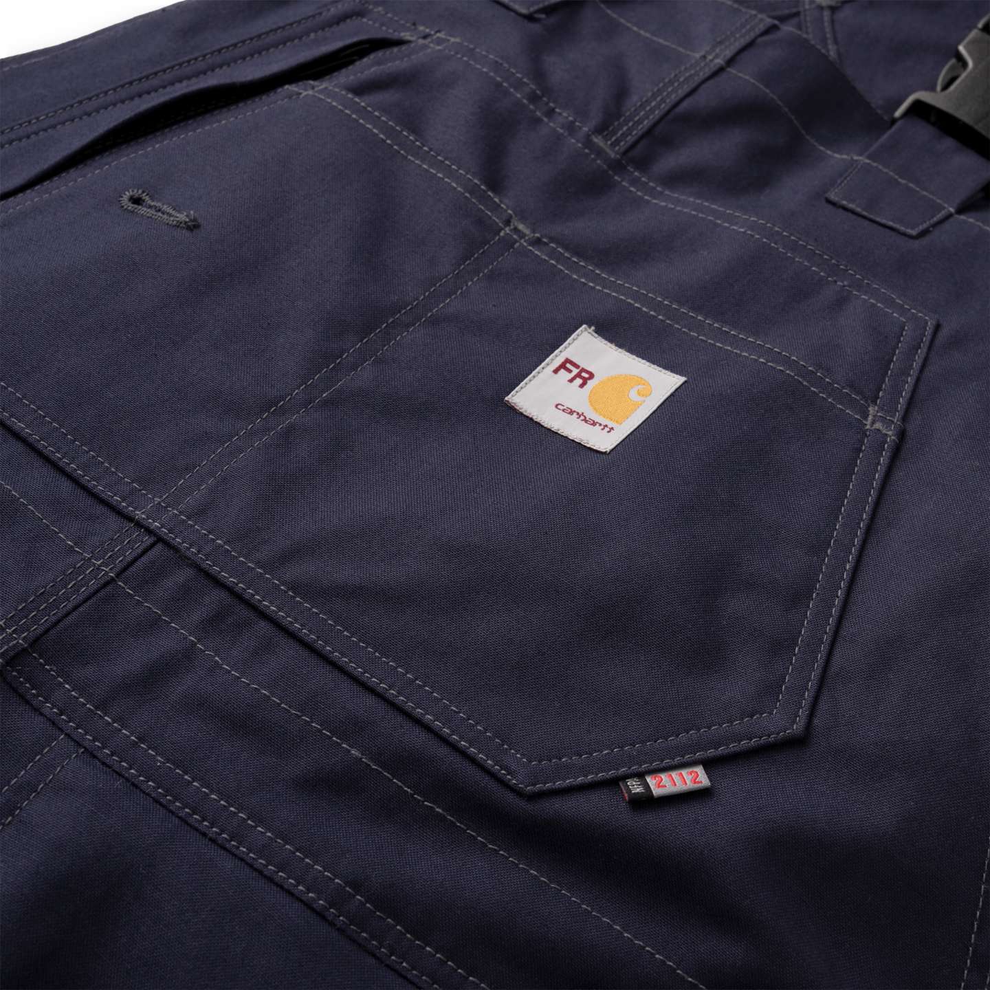 Мужской огнестойкий утеплённый полукомбинезон Carhartt FR Quick Duck Insulated, цвет: Тёмный тёмно-синий — фото 8