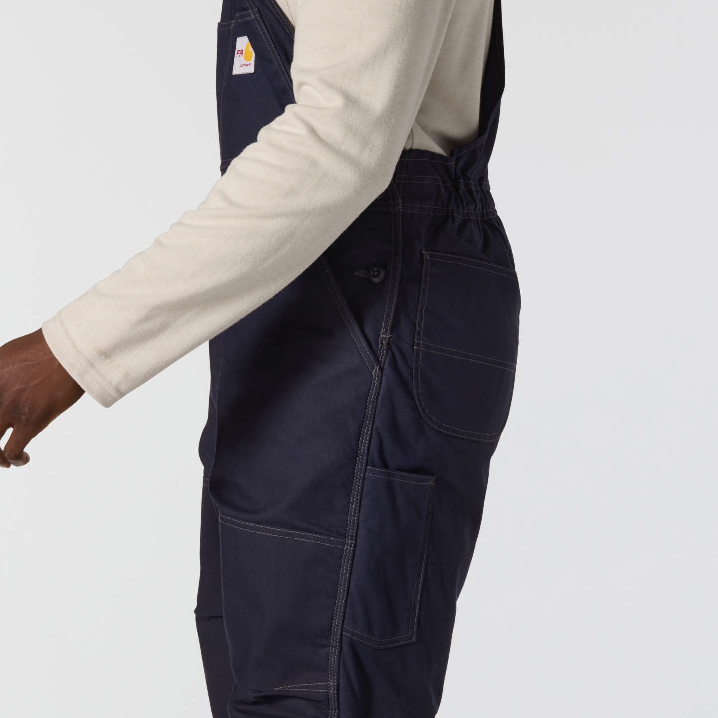 Мужской огнестойкий утеплённый полукомбинезон Carhartt FR Quick Duck Insulated, цвет: Тёмный тёмно-синий — фото 6