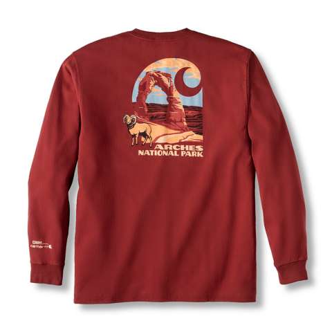 Мужские футболки Carhartt Loose Fit Heavyweight Long-Sleeve Arches National Park Graphic T-Shirt