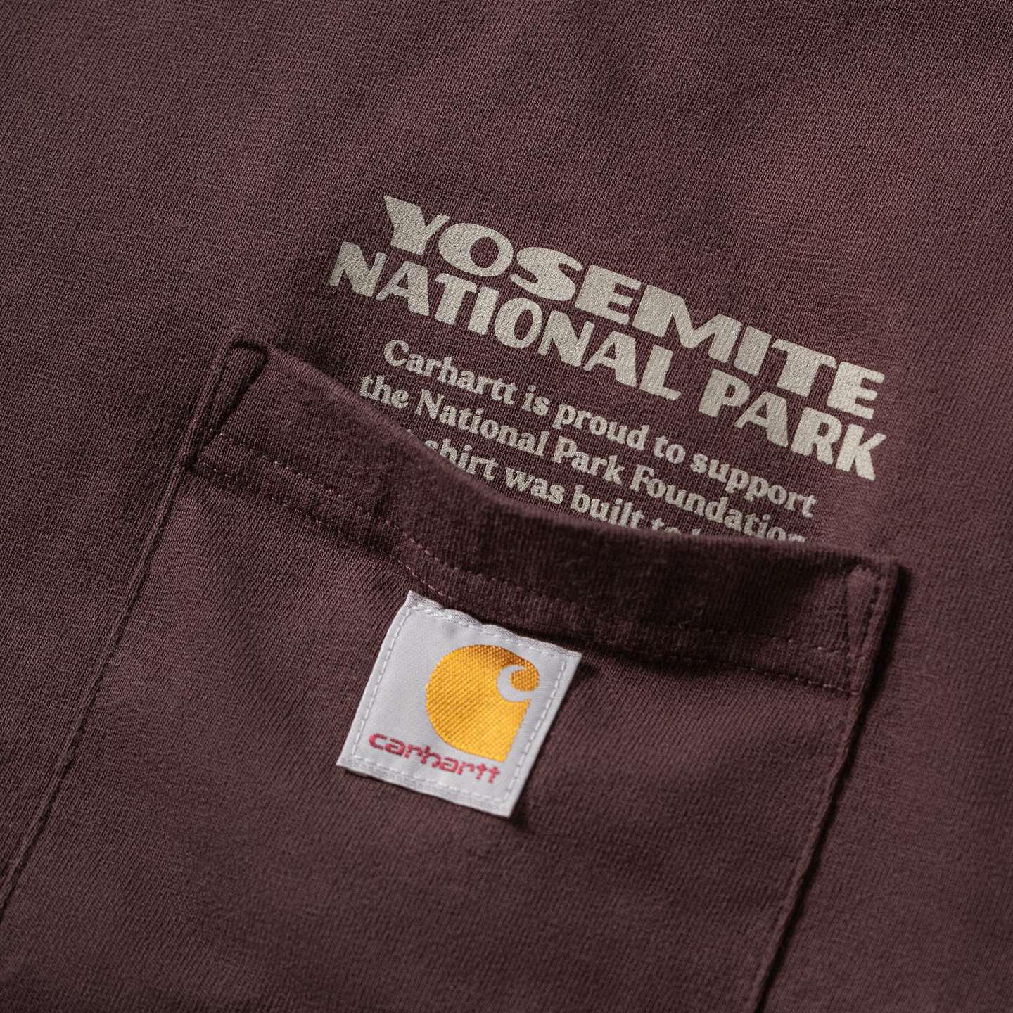 Мужская футболка Carhartt Loose Fit Heavyweight Long-Sleeve Yosemite National Park Graphic, цвет: Тёмный сепия — фото 3
