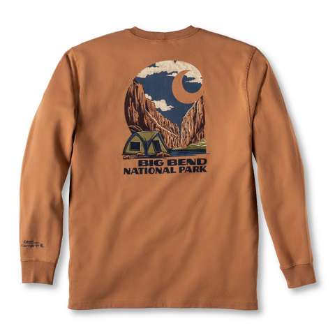 Мужские футболки Carhartt Loose Fit Heavyweight Long-Sleeve Big Bend National Park Graphic T-Shirt