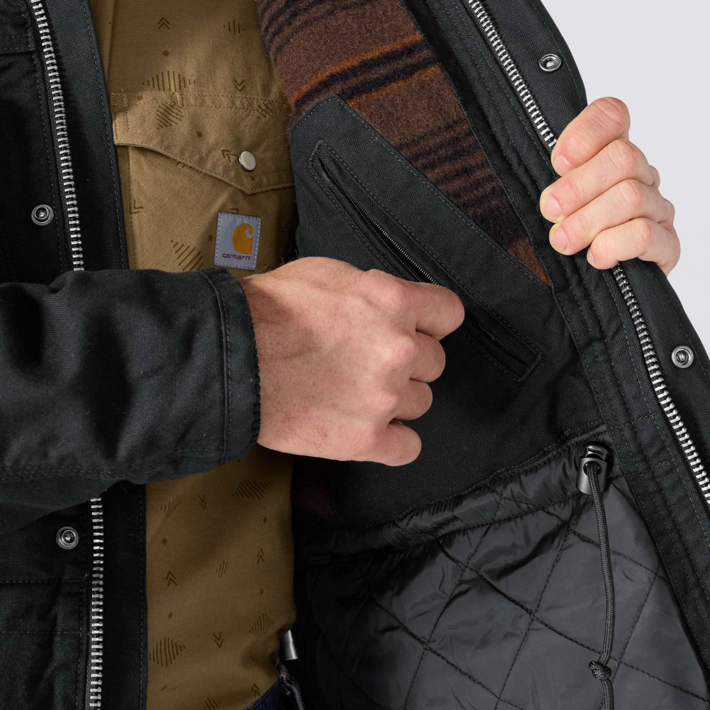 Мужское пальто Carhartt Montana Rugged Flex® Duck Ranch, цвет: Чёрный — фото 6