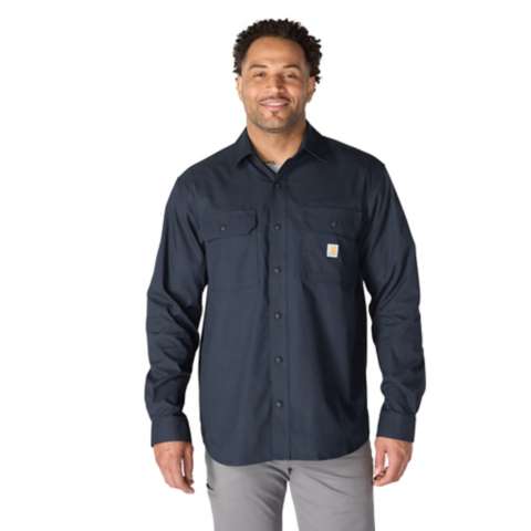 Мужская рубашка Carhartt Glenwood Relaxed LS, цвет: Тёмно-синий
