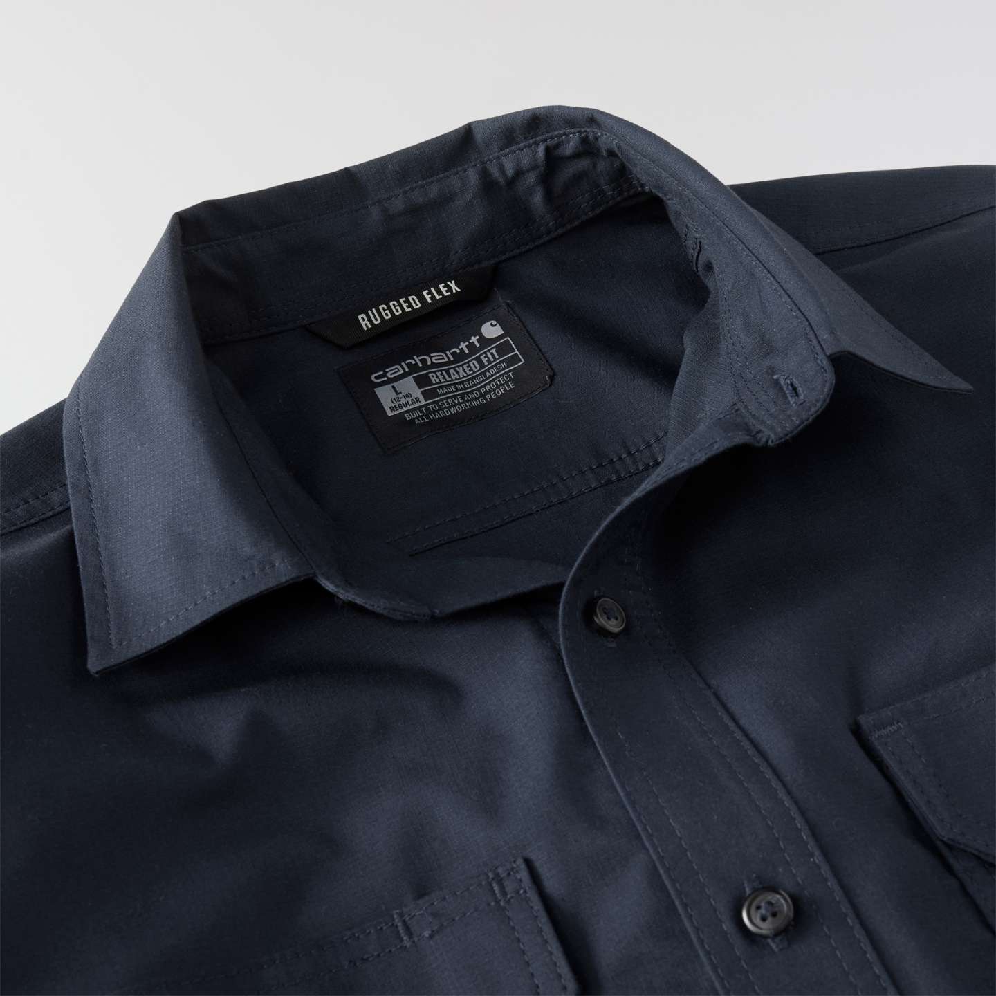 Мужская рубашка Carhartt Glenwood Relaxed LS, цвет: Тёмно-синий — фото 7