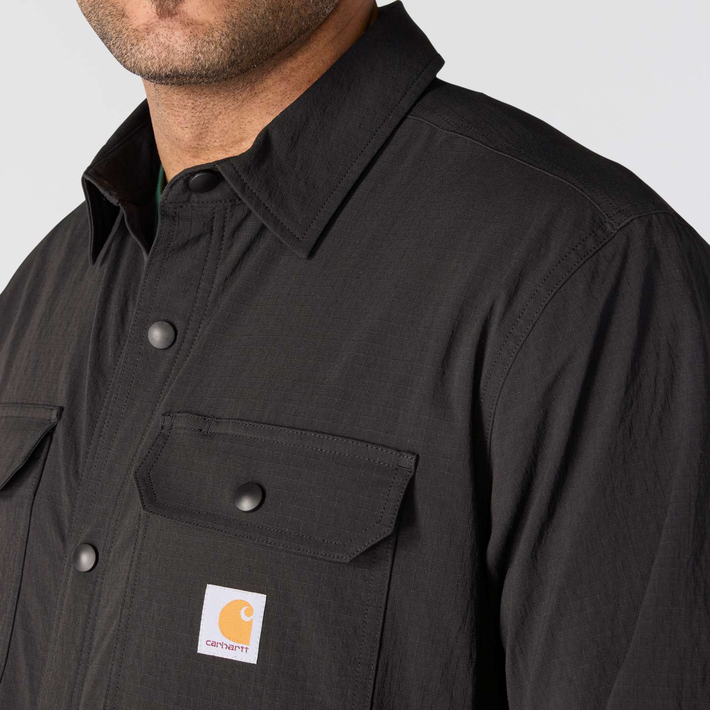 Мужская рубашка Carhartt Force Shirt Jac, цвет: Чёрный — фото 3