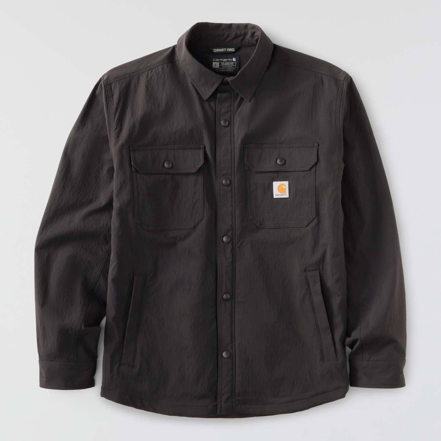 Мужская рубашка Carhartt Force Shirt Jac, цвет: Чёрный — фото 11