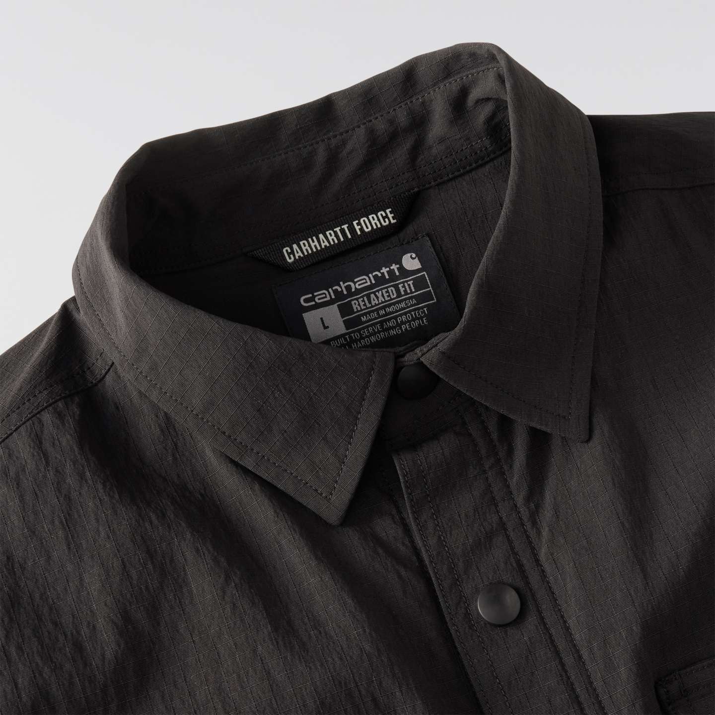 Мужская рубашка Carhartt Force Shirt Jac, цвет: Чёрный — фото 9
