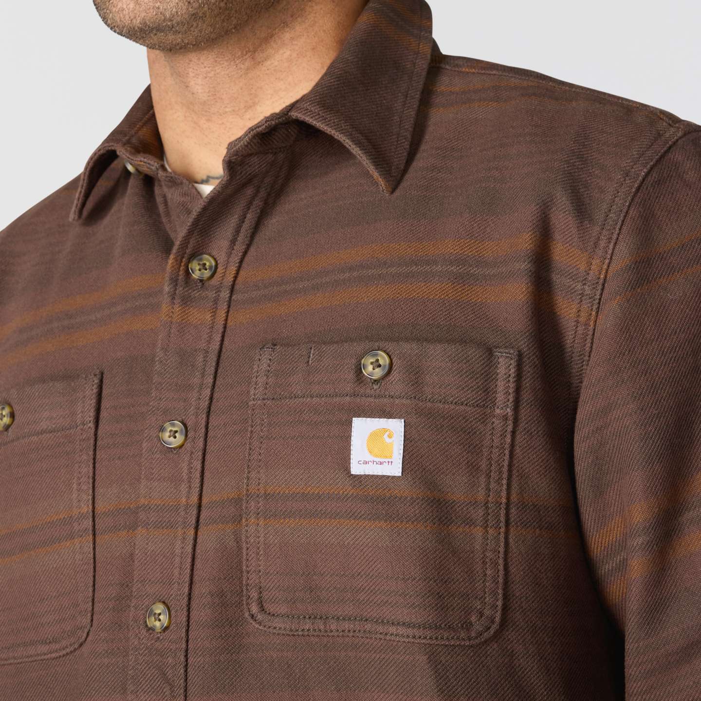 Мужская рубашка Carhartt Everett Loose LS Plaid, цвет: Dark Clove — фото 3