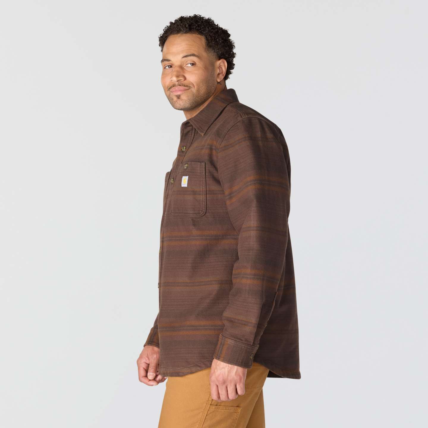 Мужская рубашка Carhartt Everett Loose LS Plaid, цвет: Dark Clove — фото 2