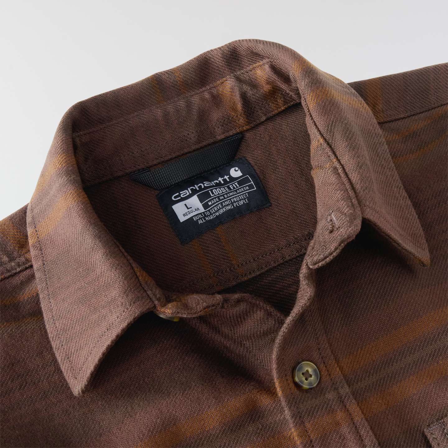 Мужская рубашка Carhartt Everett Loose LS Plaid, цвет: Dark Clove — фото 7