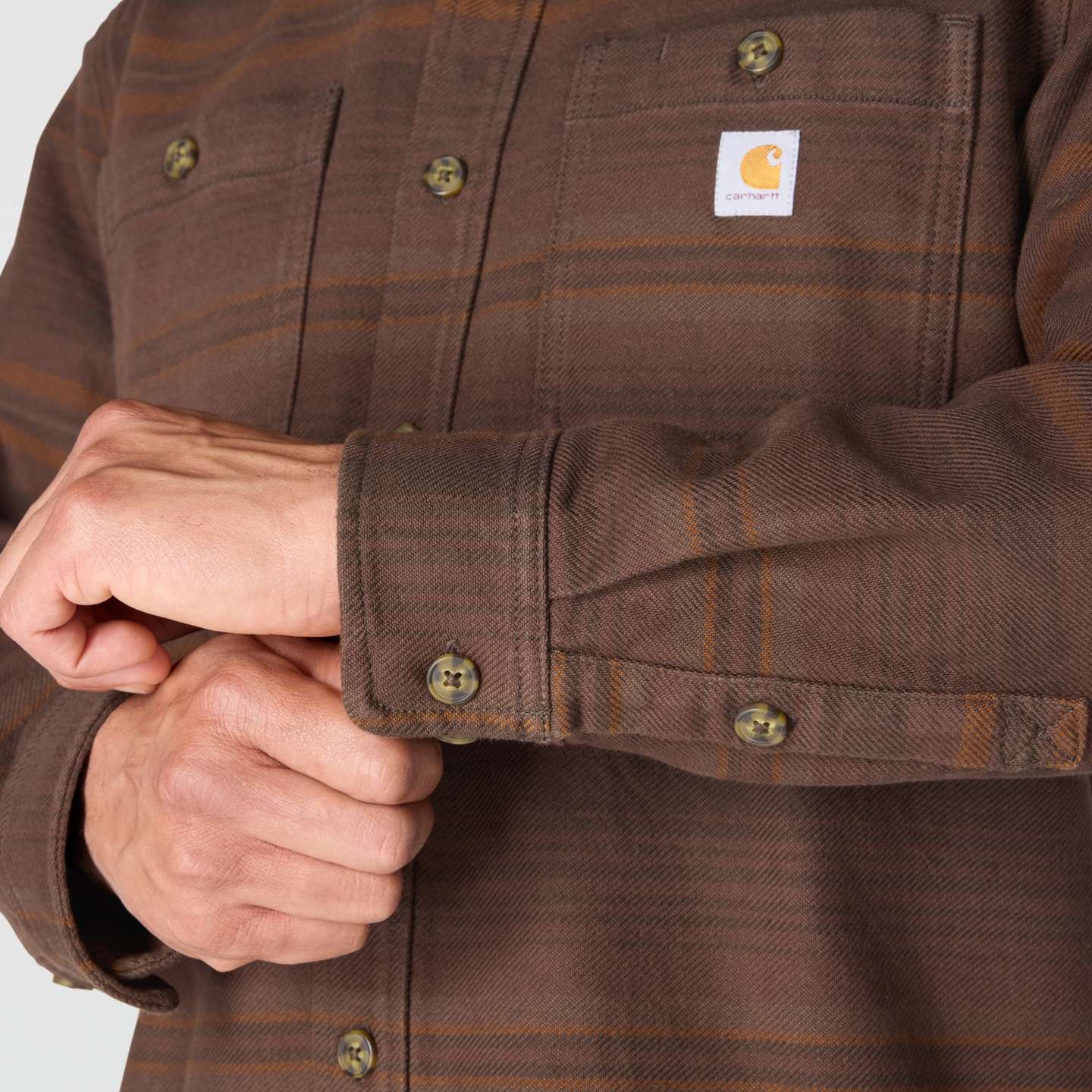 Мужская рубашка Carhartt Everett Loose LS Plaid, цвет: Dark Clove — фото 6