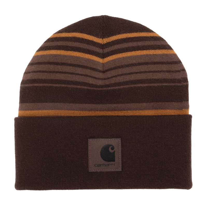 Carhartt  Dark Clove Striped Cuffed Beanie