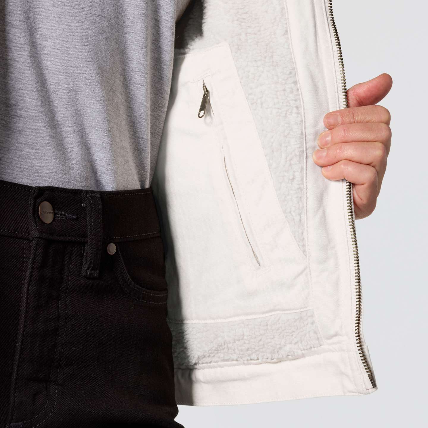 Женская куртка Carhartt Crawford Sherpa Detroit, цвет: Натуральный — фото 4