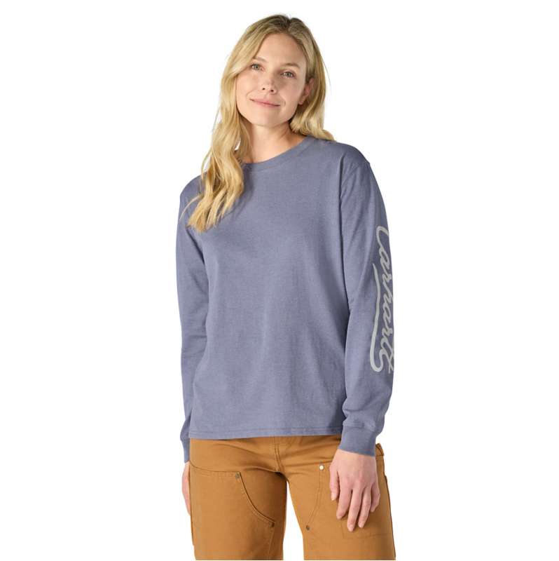 Carhartt  Approaching Storm Heather Women's Irvine Loose LS Logo T-Shirt