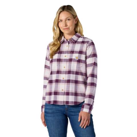 Женские рубашки Carhartt Women's Hamilton Relaxed LS Plaid Shirt