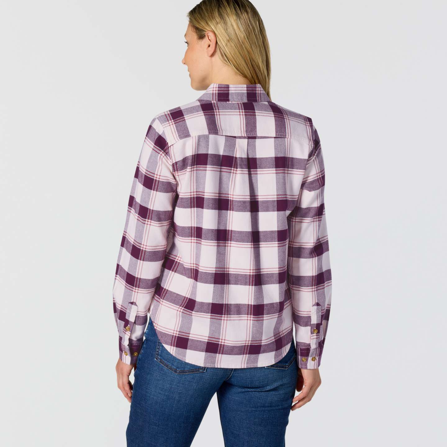 Женская рубашка Carhartt Hamilton Relaxed LS Plaid, цвет: Розовый / Яичная скорлупа — фото 4