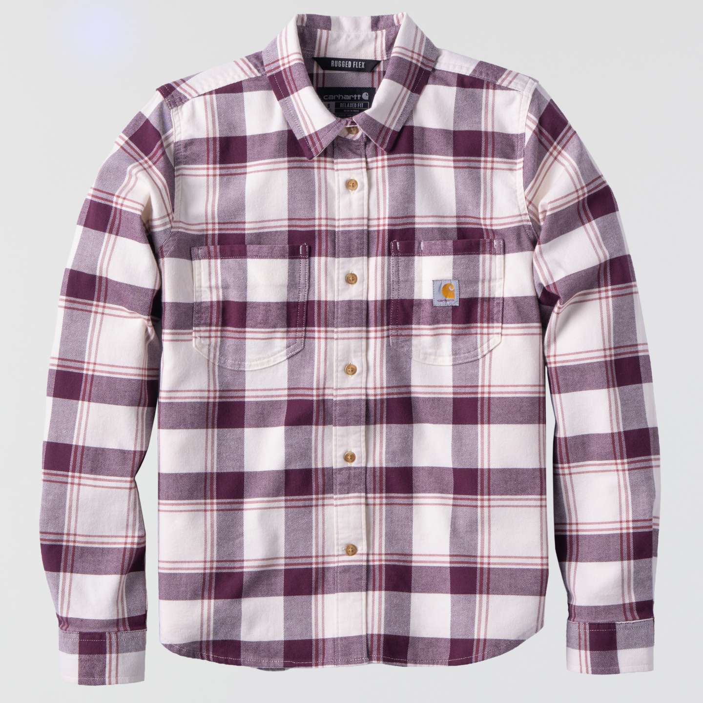 Женская рубашка Carhartt Hamilton Relaxed LS Plaid, цвет: Розовый / Яичная скорлупа — фото 7
