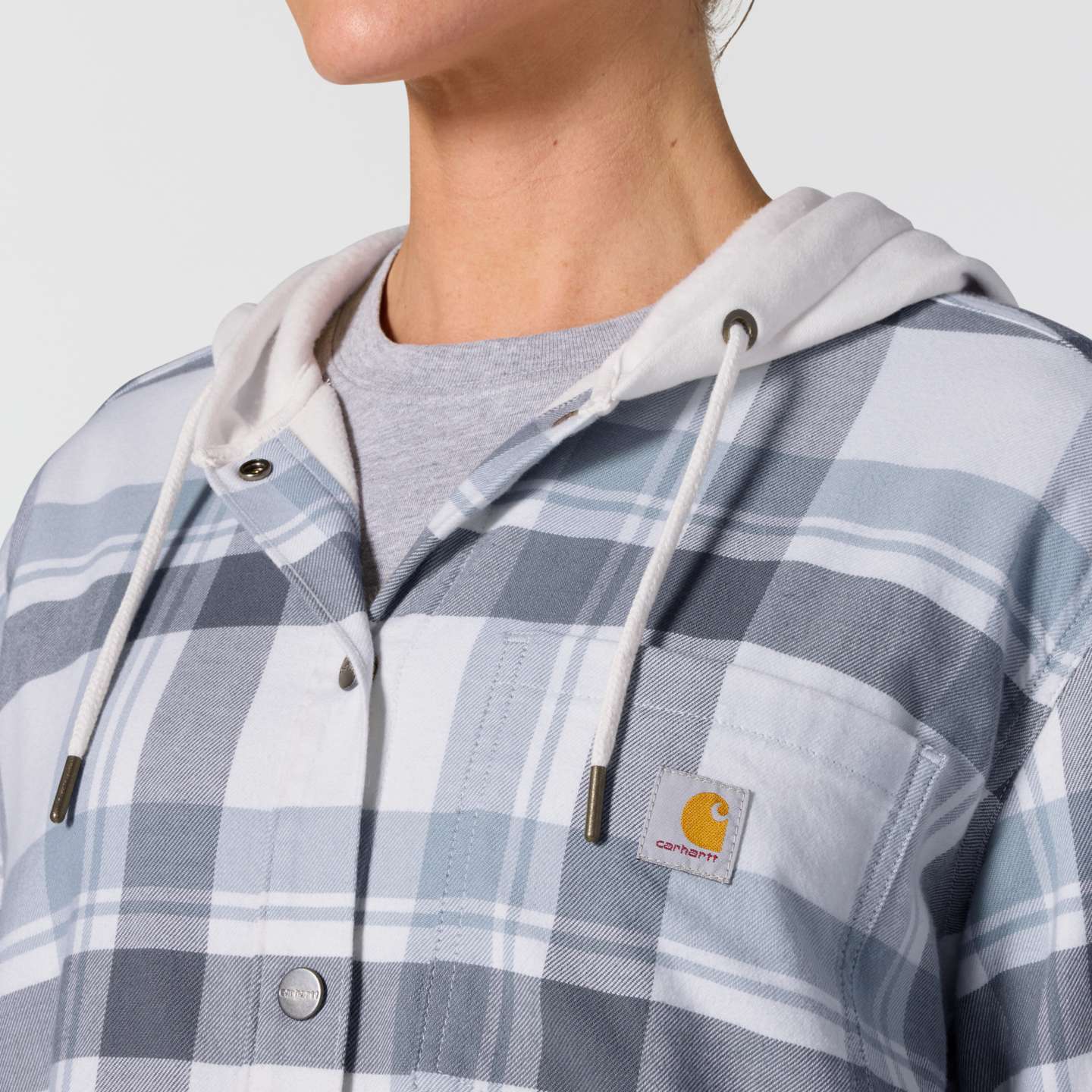 Женская рубашка Carhartt Hamilton Plaid Shirt Jac, цвет: Синий — фото 3
