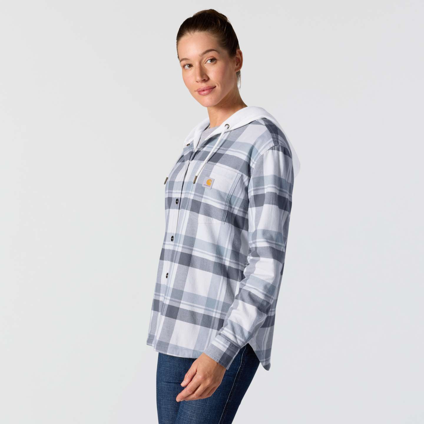 Женская рубашка Carhartt Hamilton Plaid Shirt Jac, цвет: Синий — фото 2