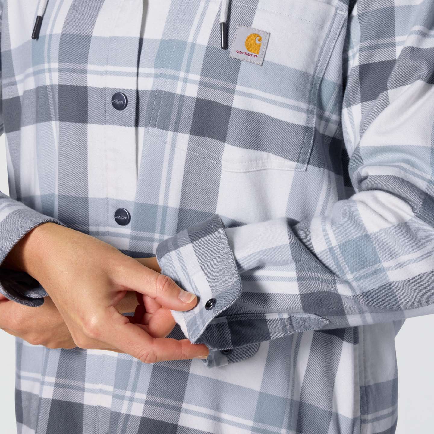 Женская рубашка Carhartt Hamilton Plaid Shirt Jac, цвет: Синий — фото 6