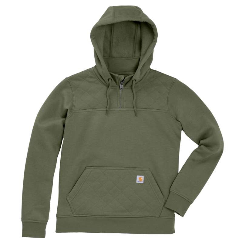 Carhartt  Dusty Olive Women's Paxton Quilted 1/4-Zip Sweatshirt