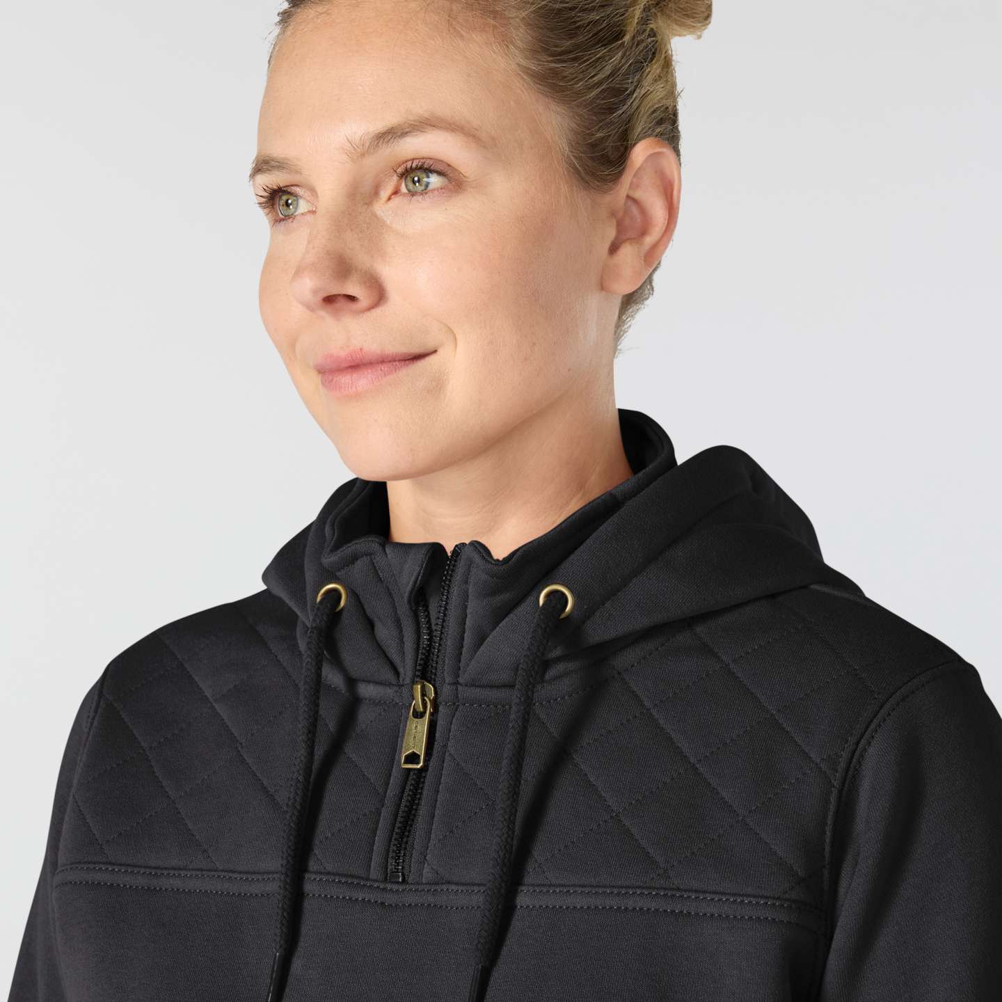 Женская толстовка Carhartt Paxton Quilted 1/4-Zip, цвет: Чёрный — фото 3
