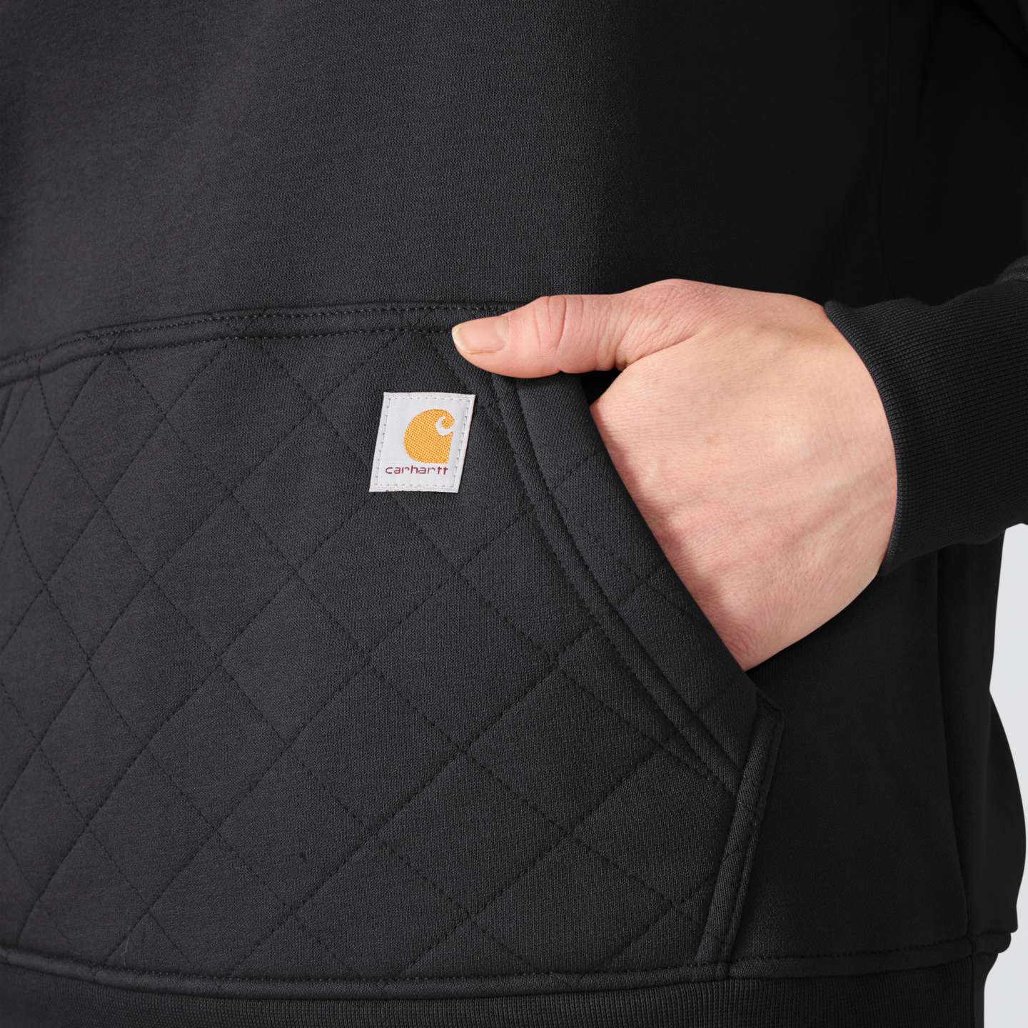 Женская толстовка Carhartt Paxton Quilted 1/4-Zip, цвет: Чёрный — фото 5