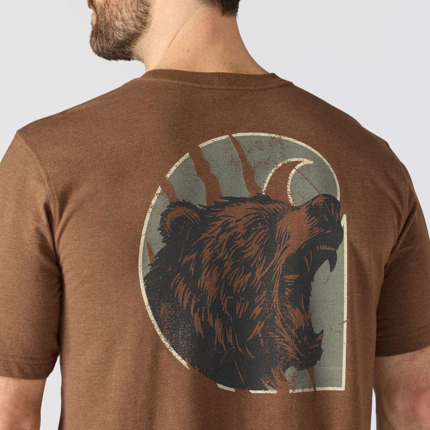 Мужская футболка Carhartt Irvine Relaxed Bear, цвет: Красный меланжевый — фото 3