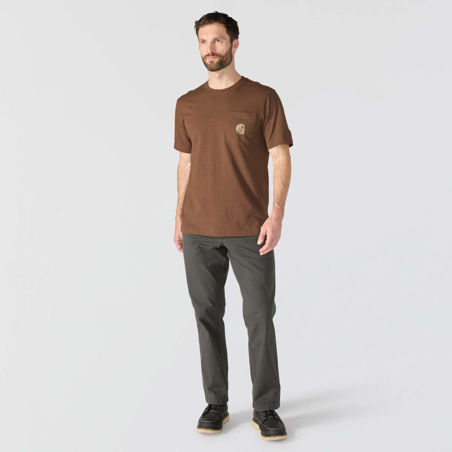 Мужская футболка Carhartt Irvine Relaxed Bear, цвет: Красный меланжевый — фото 4