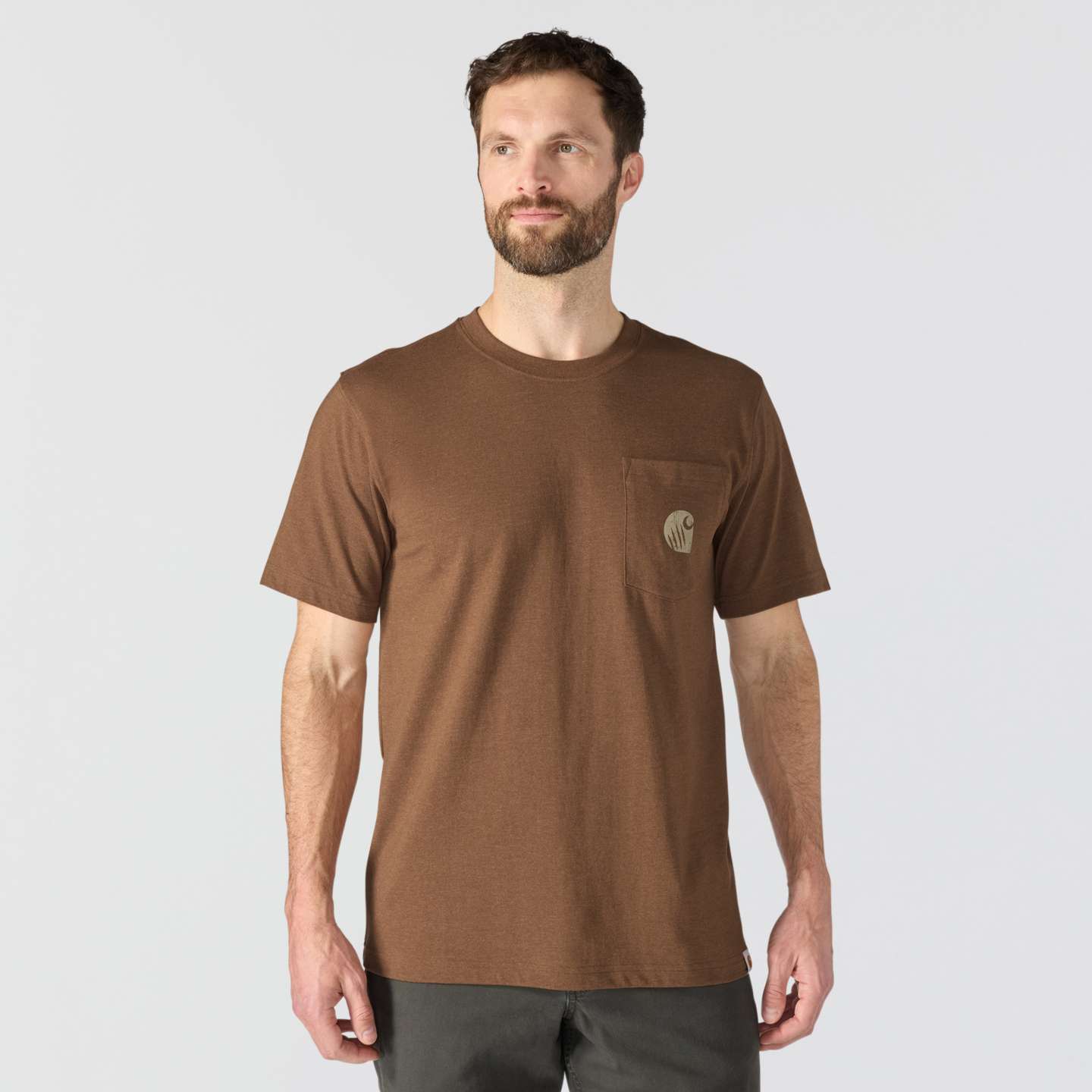 Мужская футболка Carhartt Irvine Relaxed Bear, цвет: Красный меланжевый — фото 2