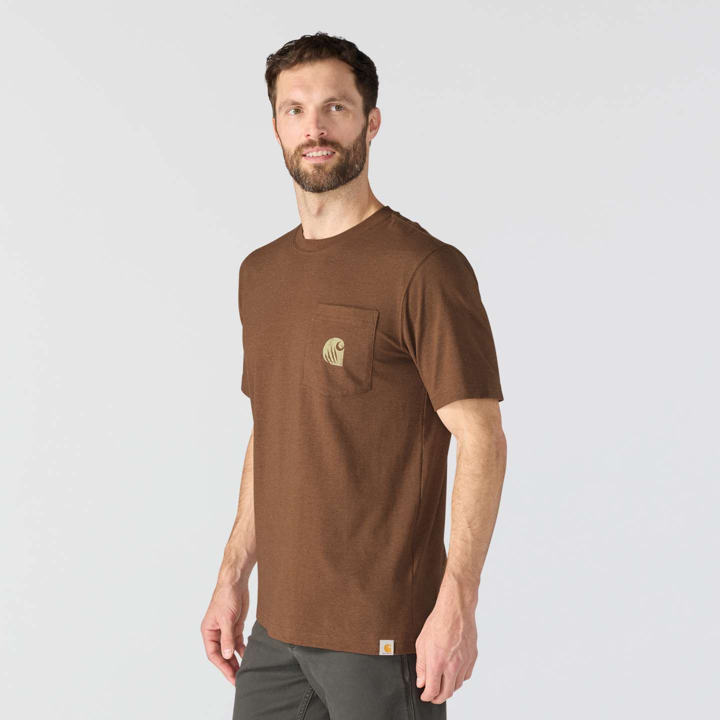 Мужская футболка Carhartt Irvine Relaxed Bear, цвет: Красный меланжевый — фото 5