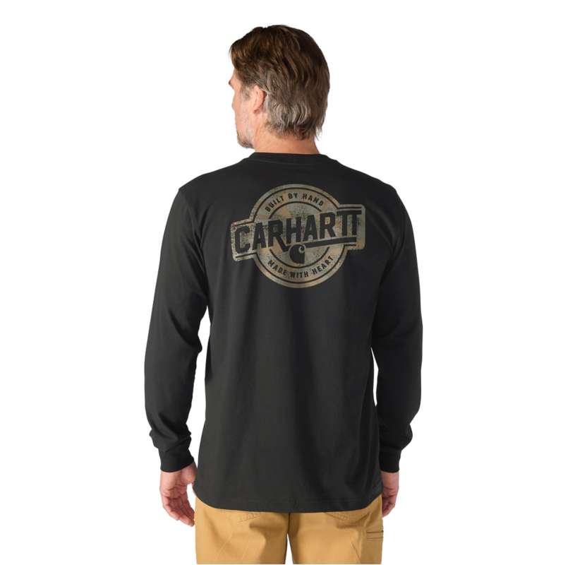 Carhartt  Black Irvine Relaxed Camo Badge LS T-Shirt