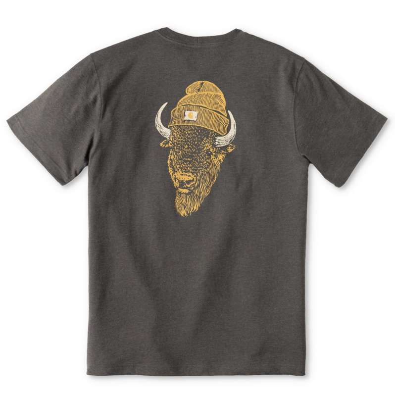 Carhartt  Carbon Heather Irvine Relaxed Bison T-Shirt