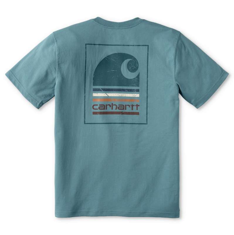 Carhartt  Harbor Teal Irvine Relaxed Faded Stripe T-Shirt