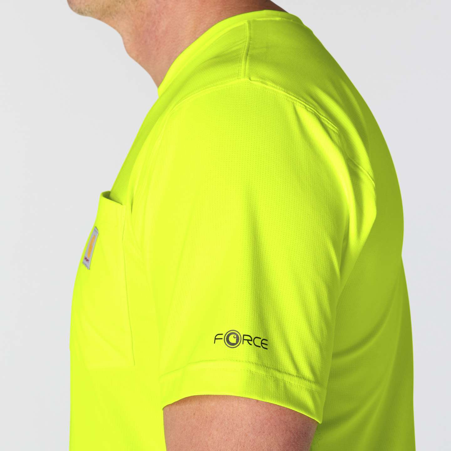 Мужская футболка Carhartt Force Relaxed Color Enhanced, цвет: Лаймовый — фото 6