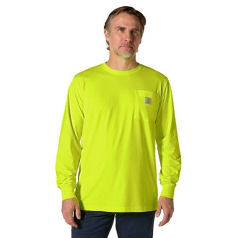 Мужская футболка Carhartt Force Relaxed Color Enhanced LS, цвет: Лаймовый