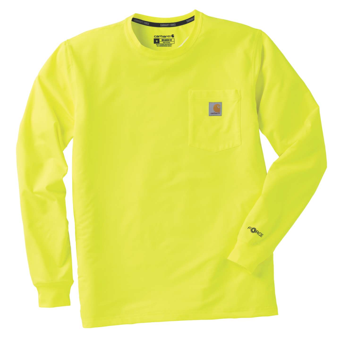 Мужская футболка Carhartt Force Relaxed Color Enhanced LS, цвет: Лаймовый — фото 7